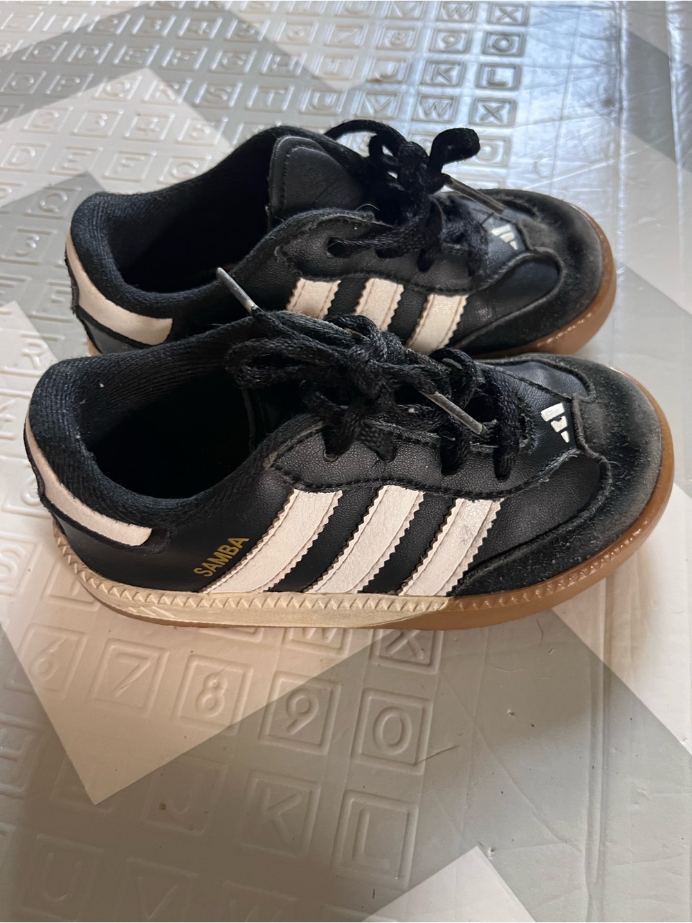adidas Kids Samba Sneakers - Black/White with Gum Sole